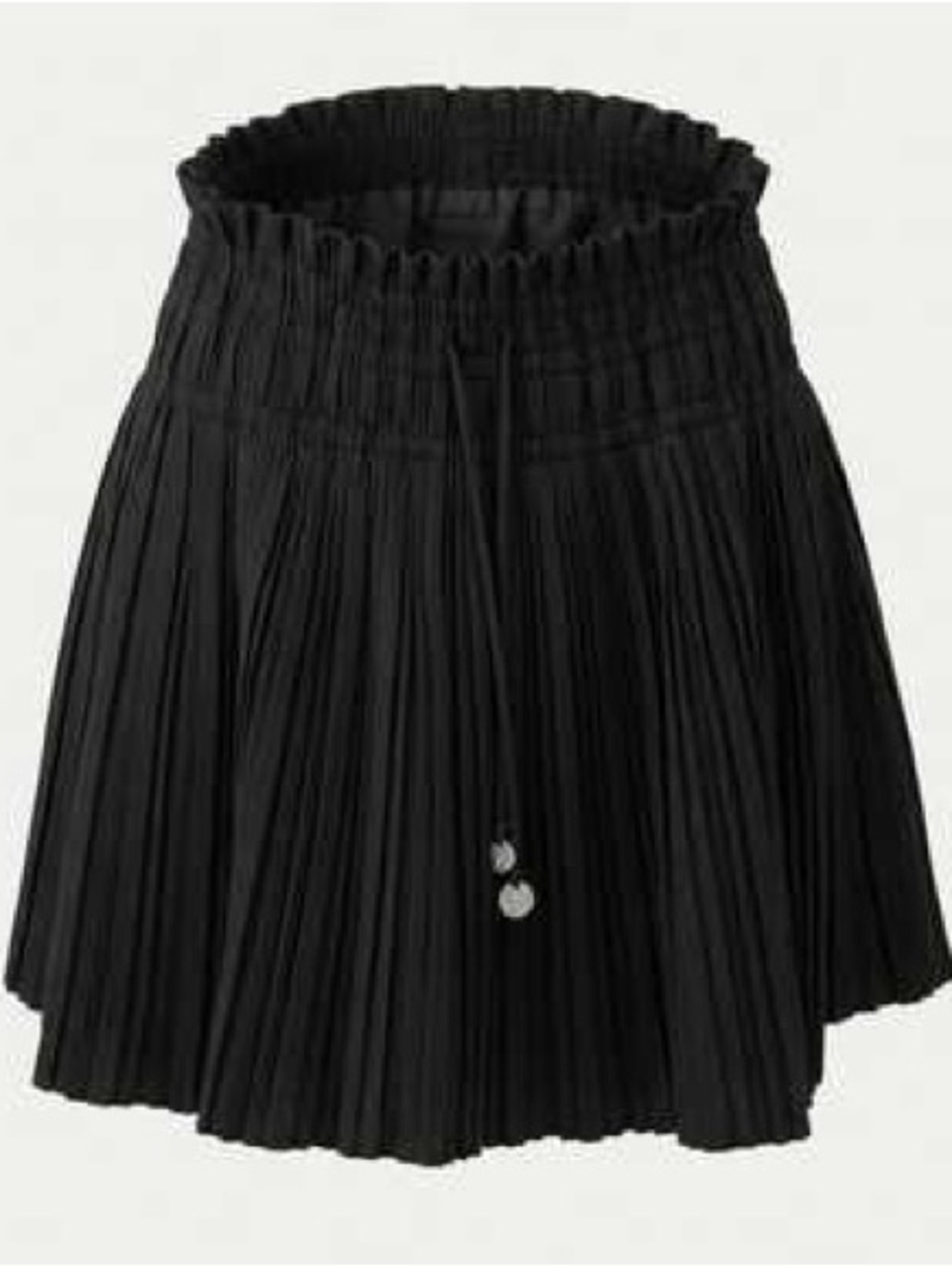 Zara Black Pleated Mini Skirt with Drawstring